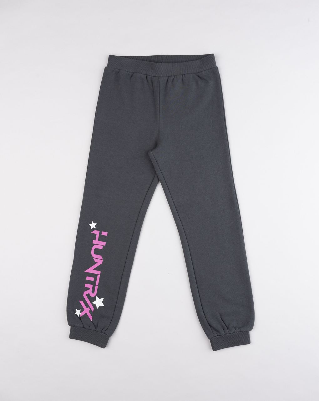 Pantaloni tuta bambina grigio scuro felpati k-pop