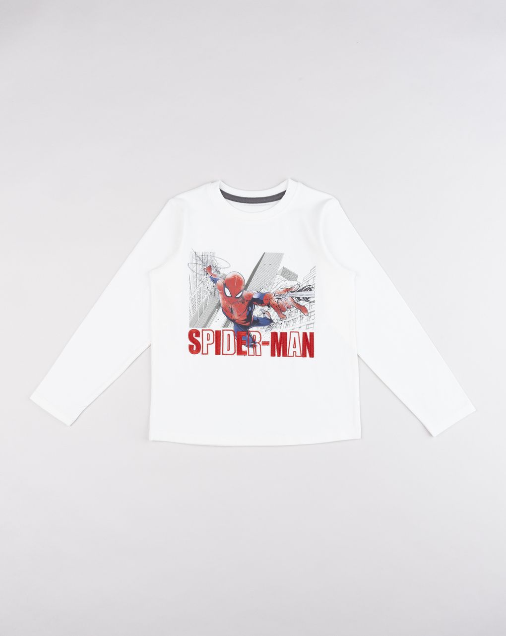 T-shirt manica lunga bimbo bianca spiderman