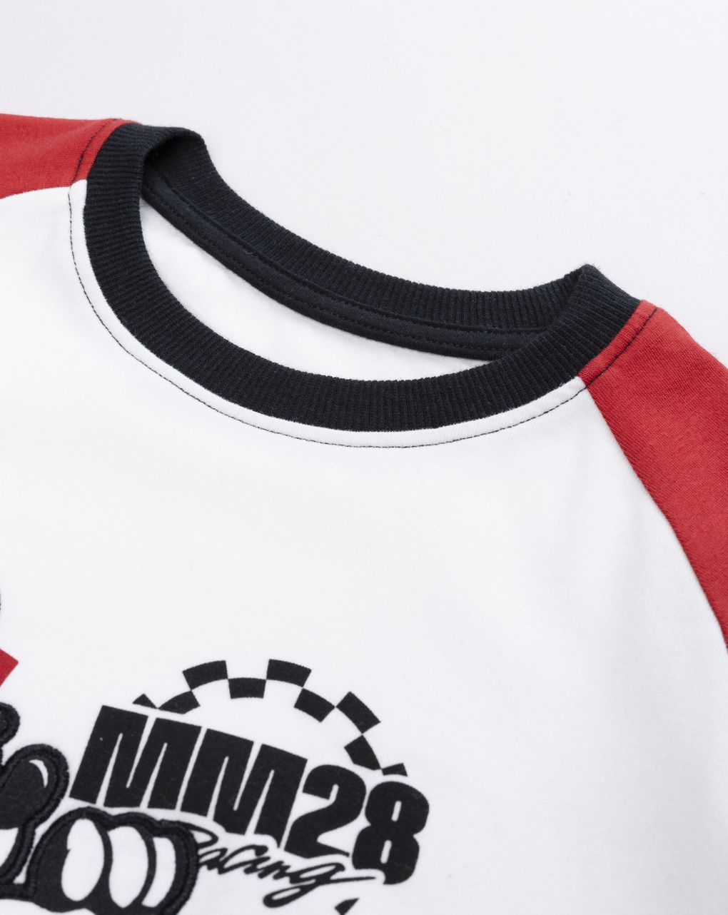 T-shirt manica lunga bimbo bianco/rossa mickey mouse