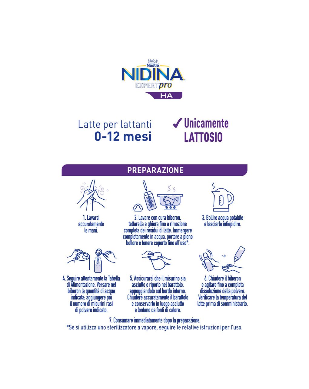 Nidina expertpro ha latte per lattanti polvere dalla nascita, latta 800g - nestle nidina