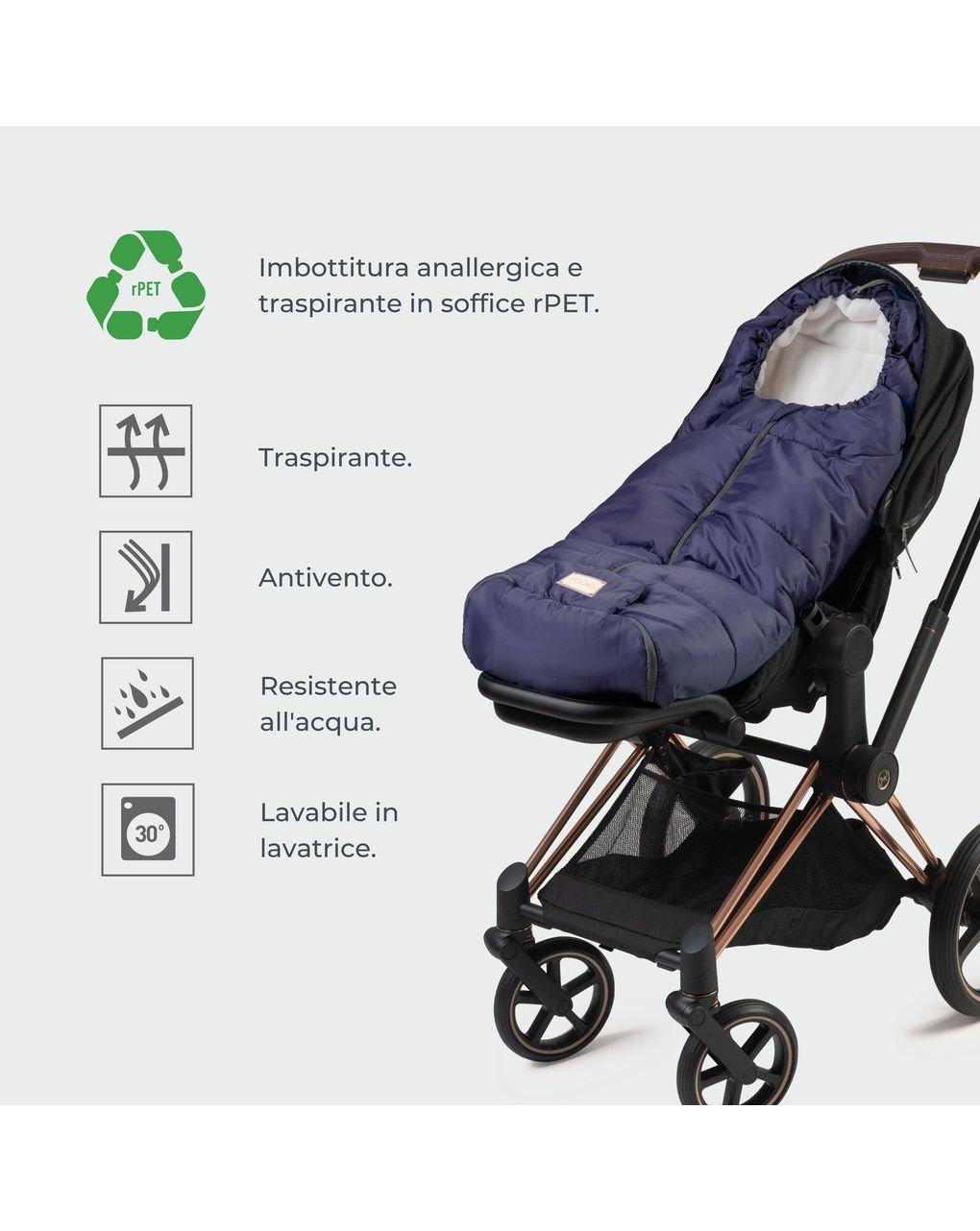 Sacco universale per passeggino moovo junior essential /  grigio - nuvita