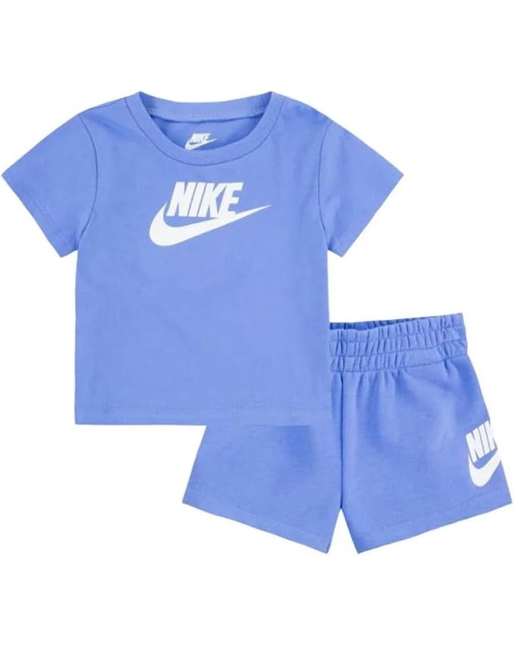 Completo nike bambino t-shirt e shorts azzurro e bianco