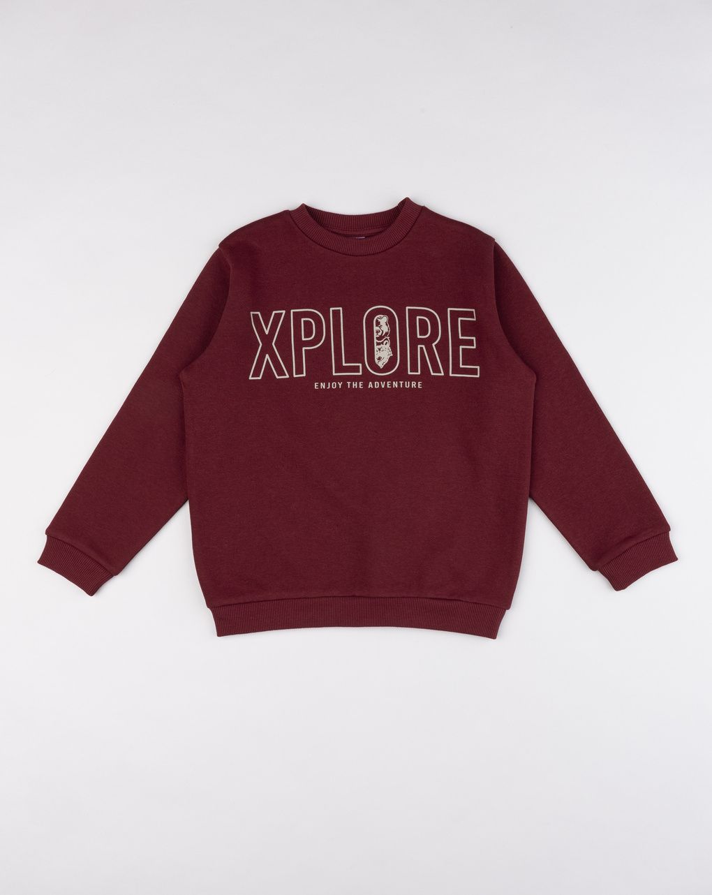 Felpa bimbo bordeaux con stampa