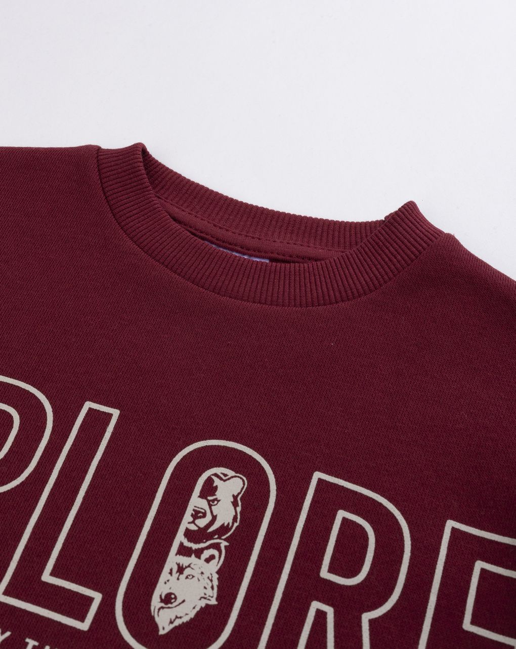 Felpa bimbo bordeaux con stampa