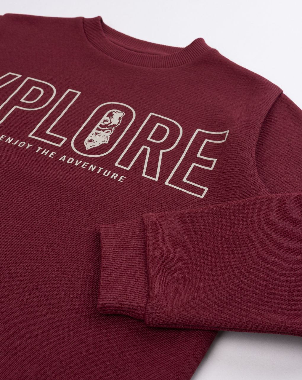 Felpa bimbo bordeaux con stampa