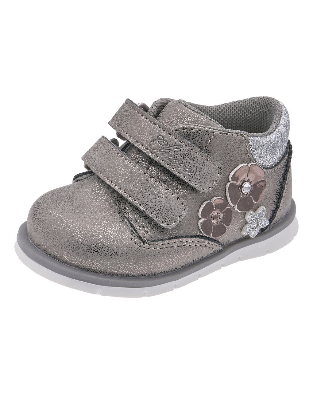 Chicco - scarpa fenice bimba acciaio doppio velcro con fiori