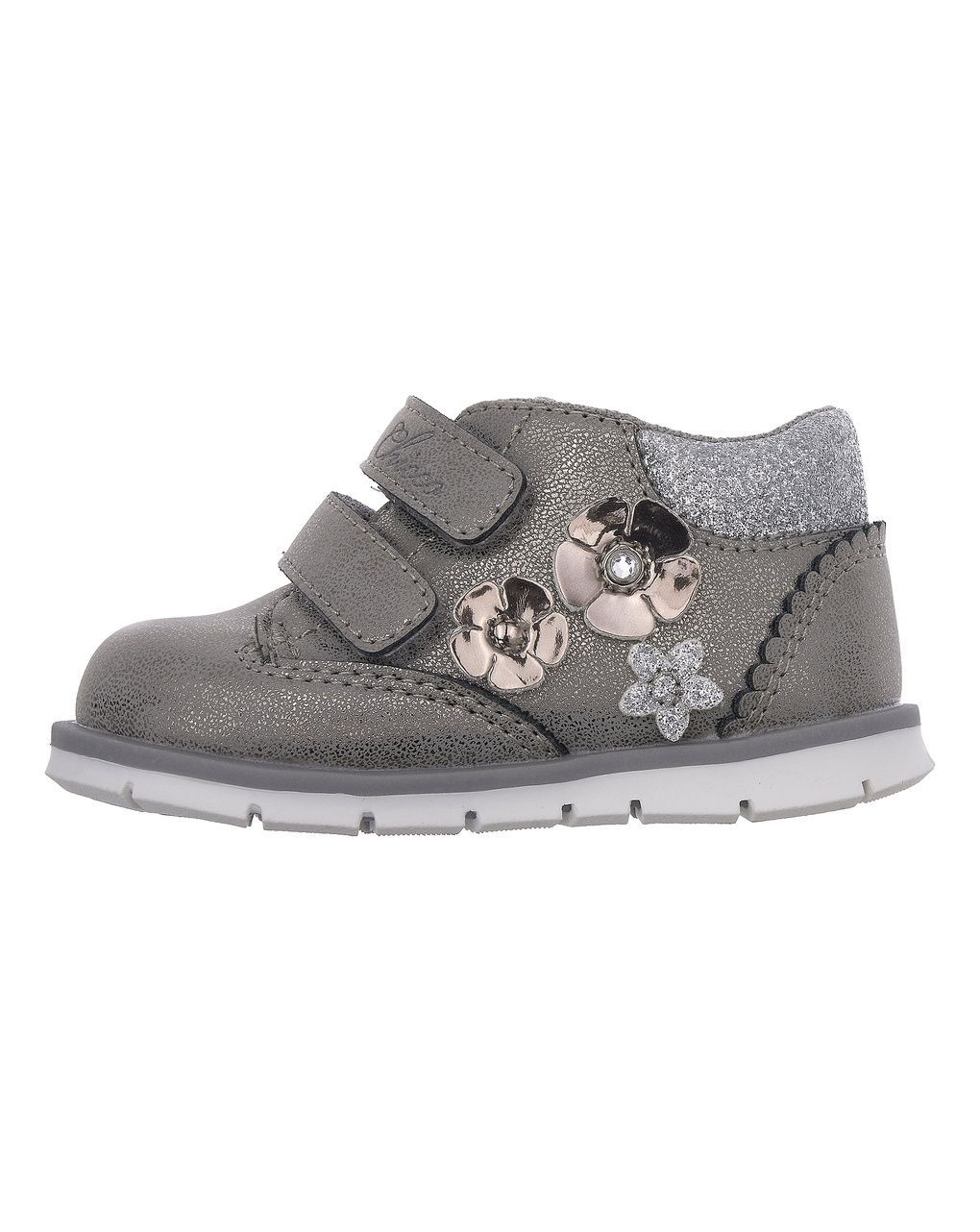 Chicco - scarpa fenice bimba acciaio doppio velcro con fiori