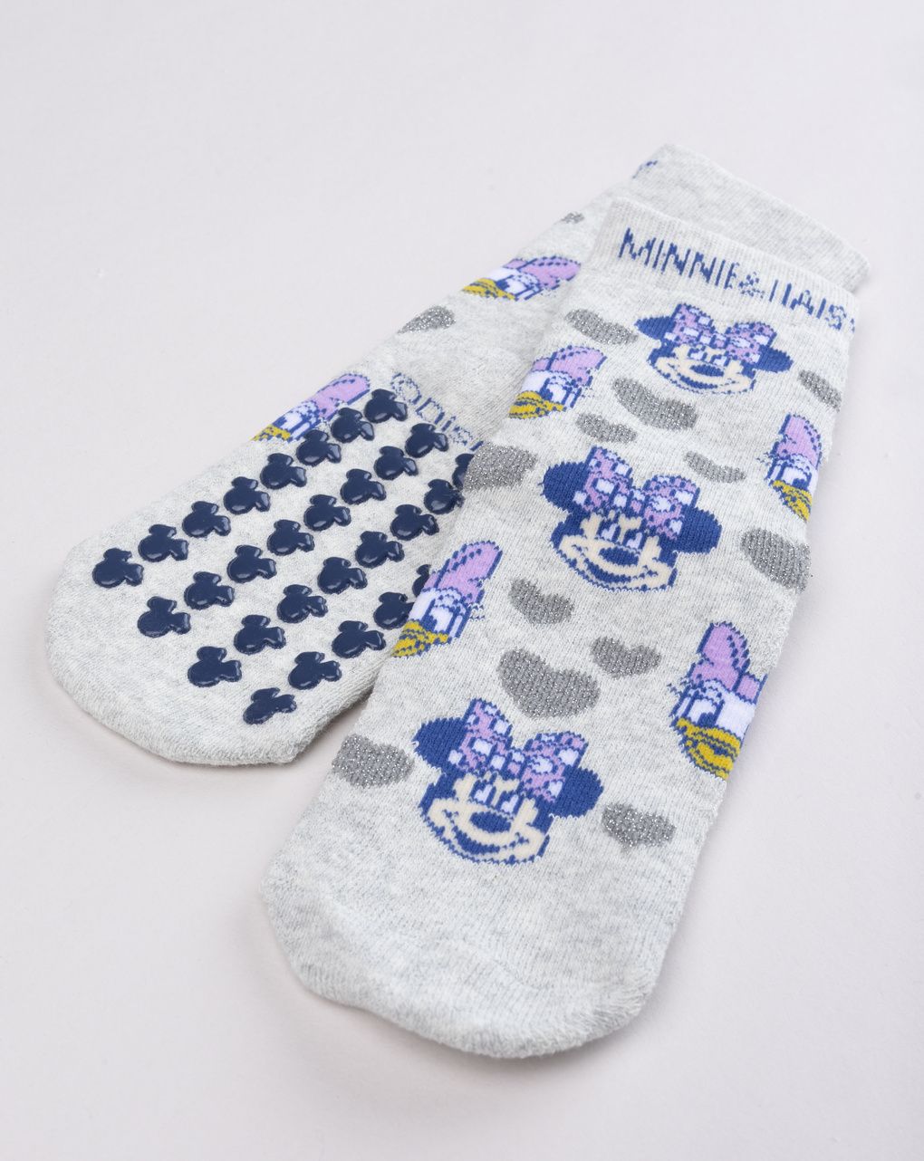 Calze corte bimba minnie e daisy duck grigio chiaro melange