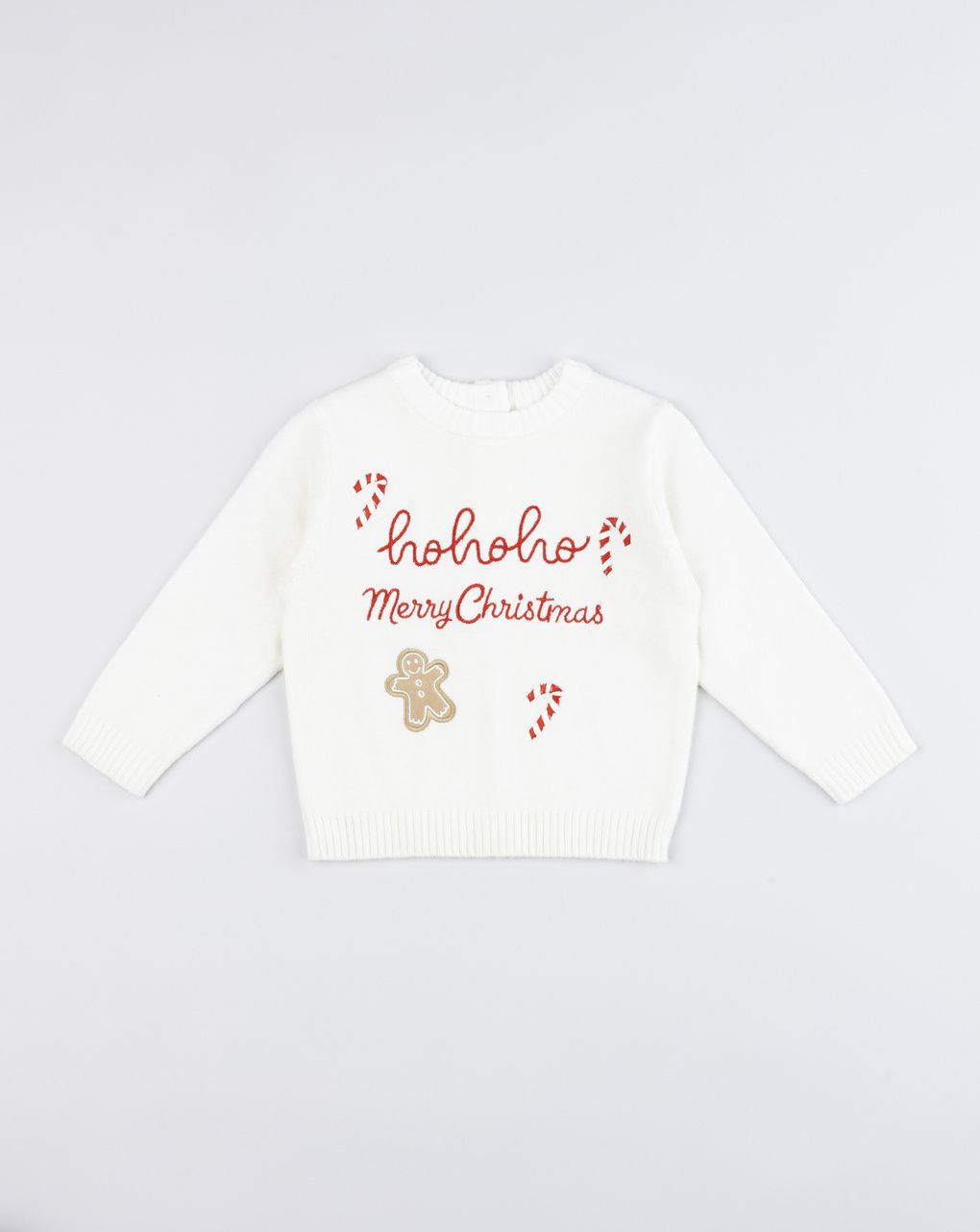 Maglione bianco bimba natale con grafica a tema
