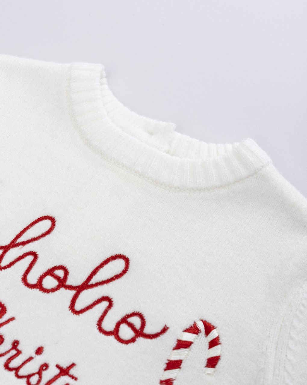 Maglione bianco bimba natale con grafica a tema