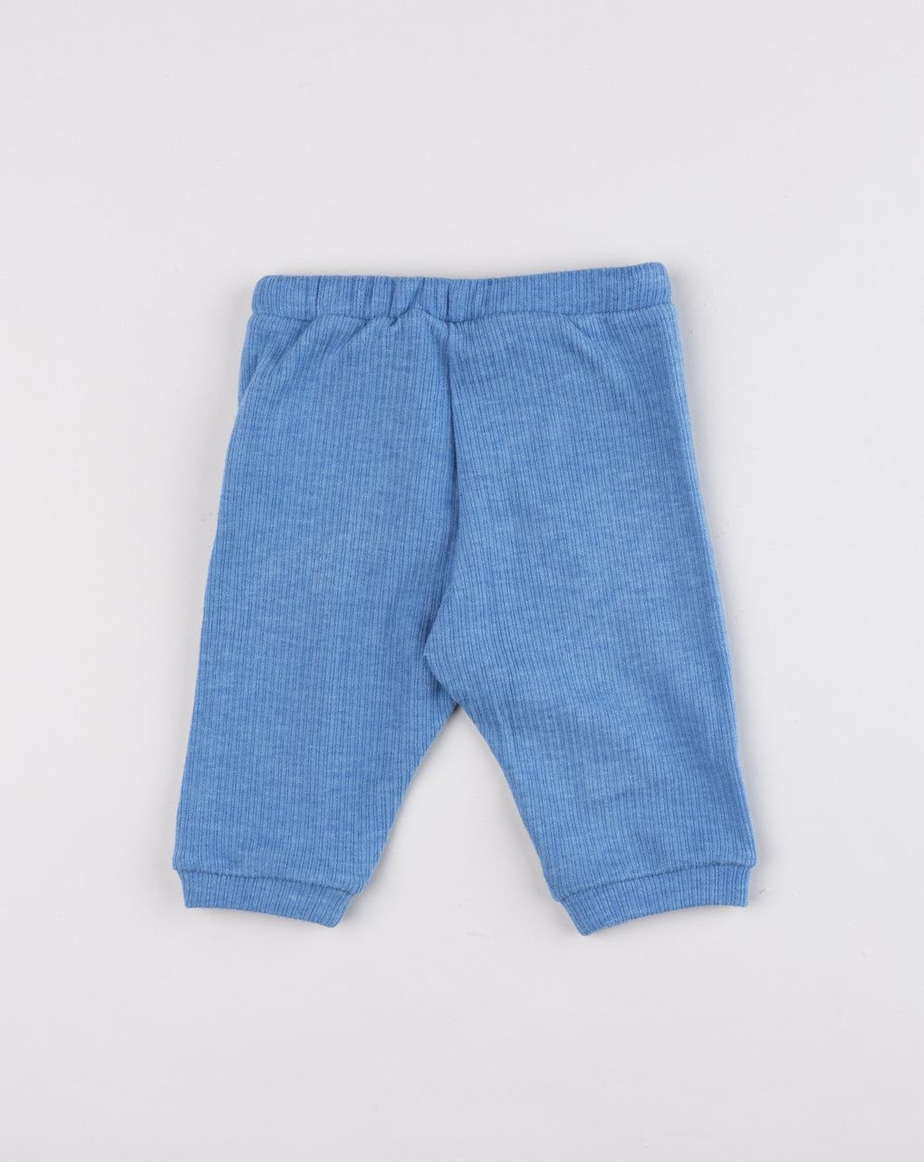 Pantaloni neonato dino's world azzurro melange e blu scuro