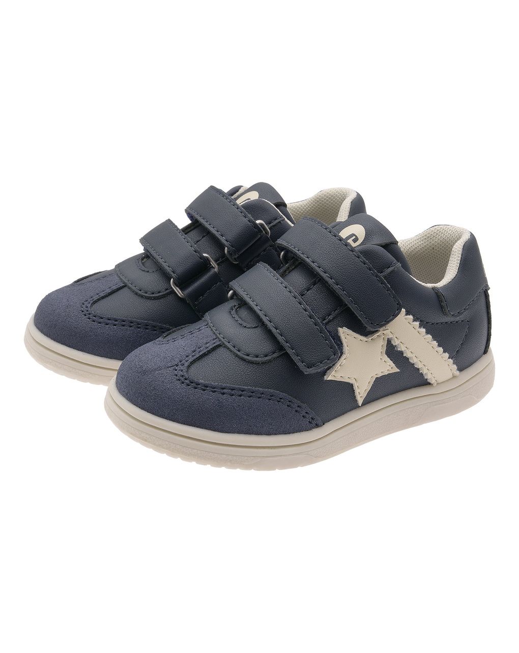 Chicco - sneakers blu caos bambino con doppio strappo e stella