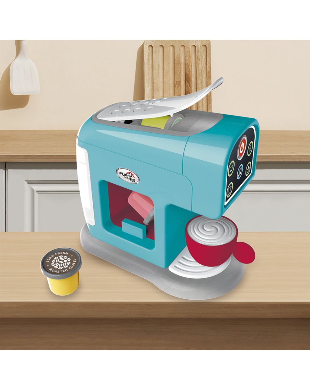 4 in 1 breakfast set per cucina giocattolo – include caffettiera, tostapane, frullatore e planetaria – funny home