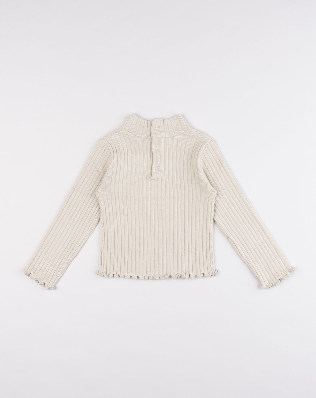 Maglione bimba lupetto tricot a manica lunga beige