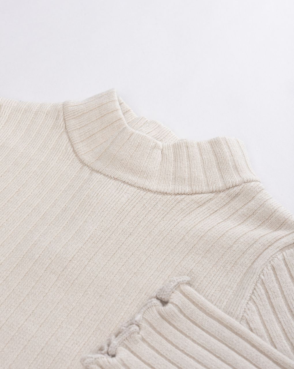 Maglione bimba lupetto tricot a manica lunga beige