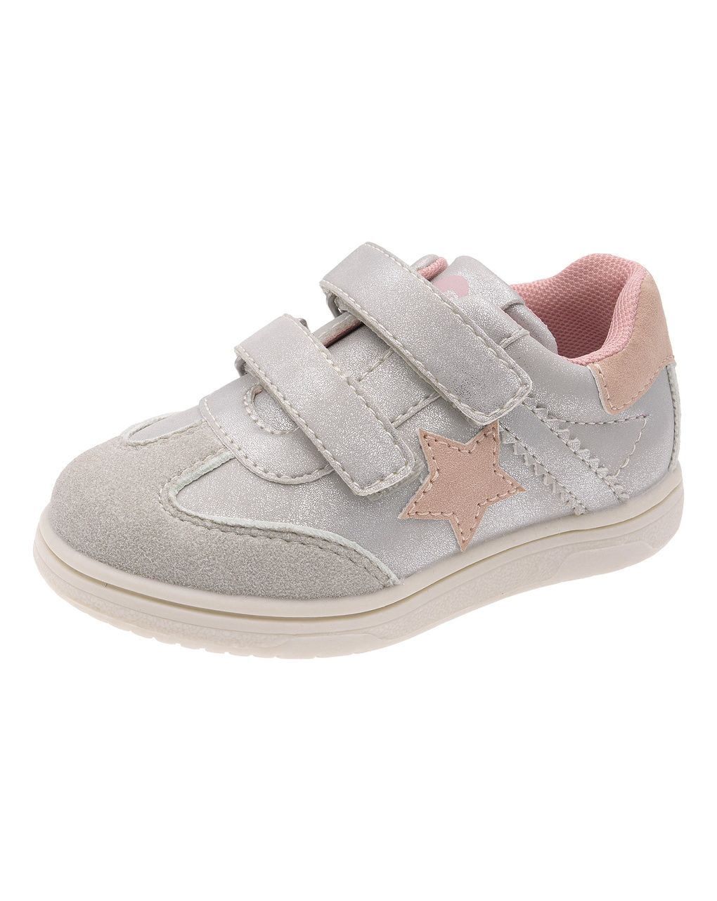 Chicco - sneakers girgio/rosa bimba con stella