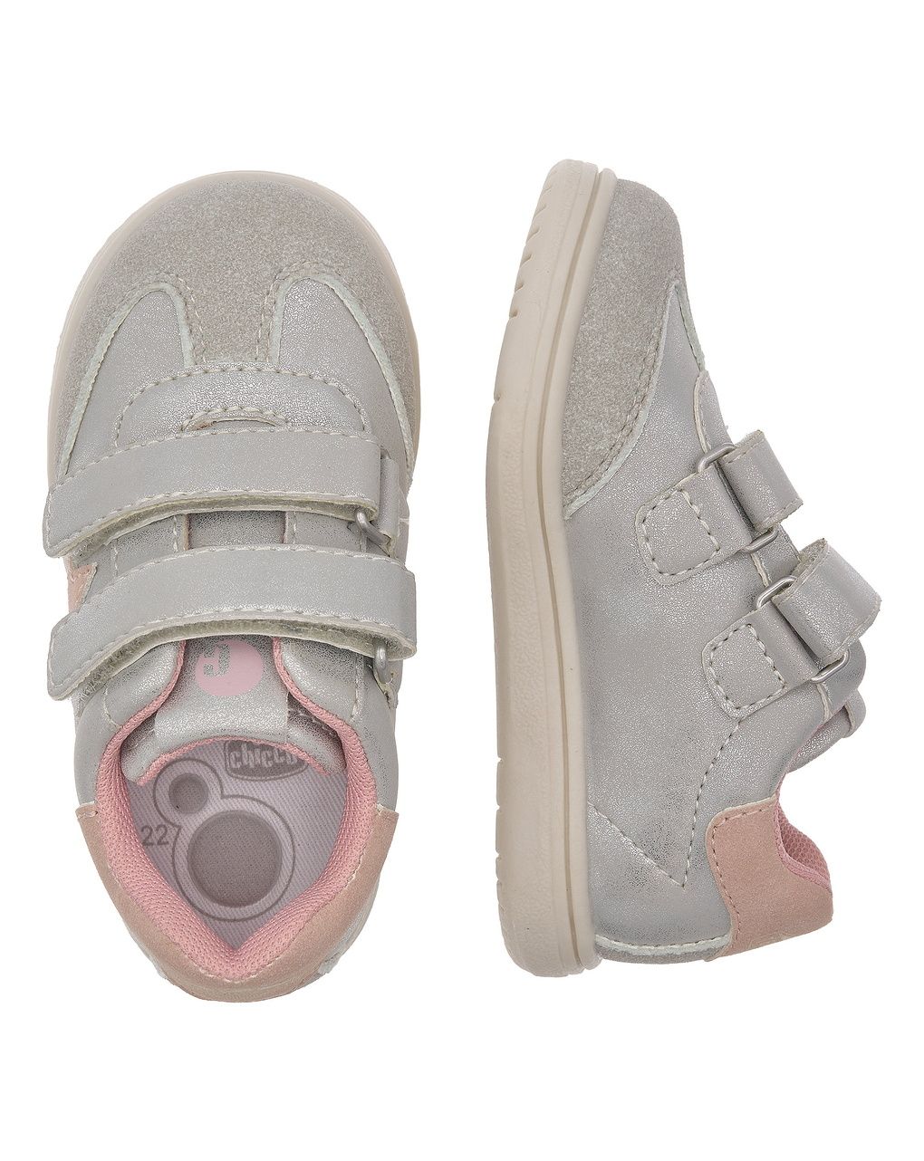Chicco - sneakers girgio/rosa bimba con stella