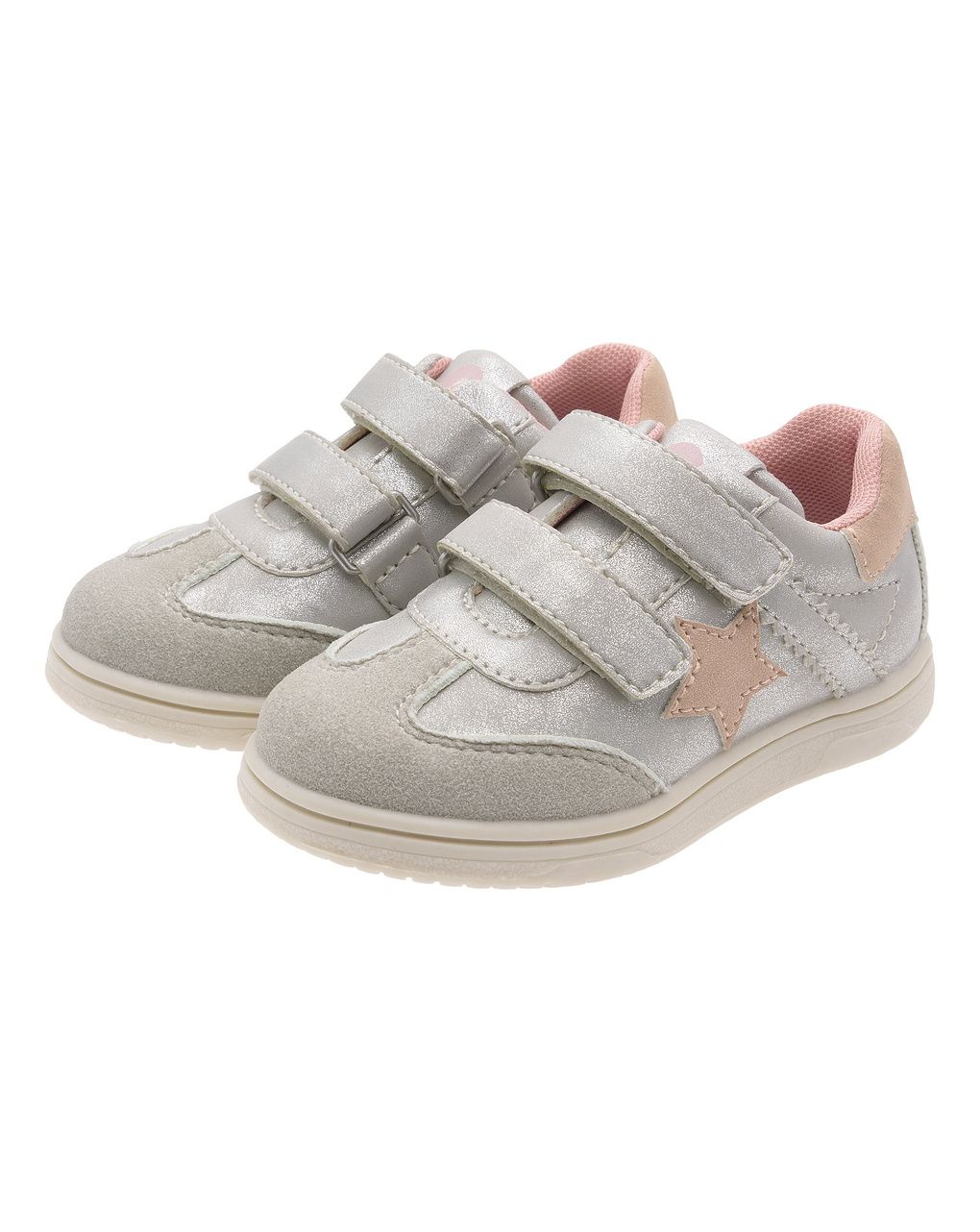 Chicco - sneakers girgio/rosa bimba con stella