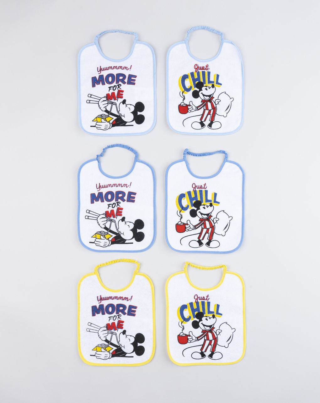 Pack 6 bavaglini bimbo disney mickey mouse multicolor