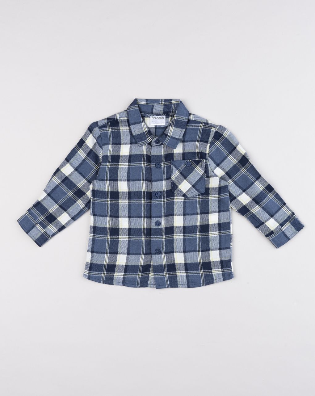 Camicia bimbo a quadri blu e bianco