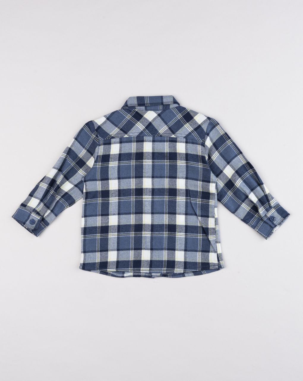 Camicia bimbo a quadri blu e bianco
