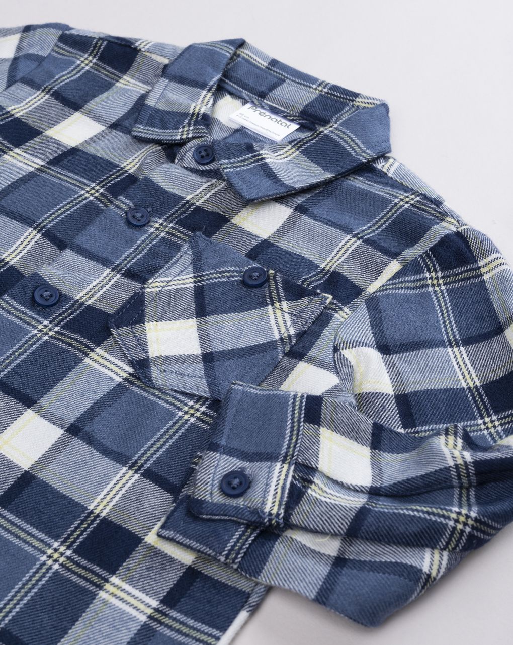 Camicia bimbo a quadri blu e bianco