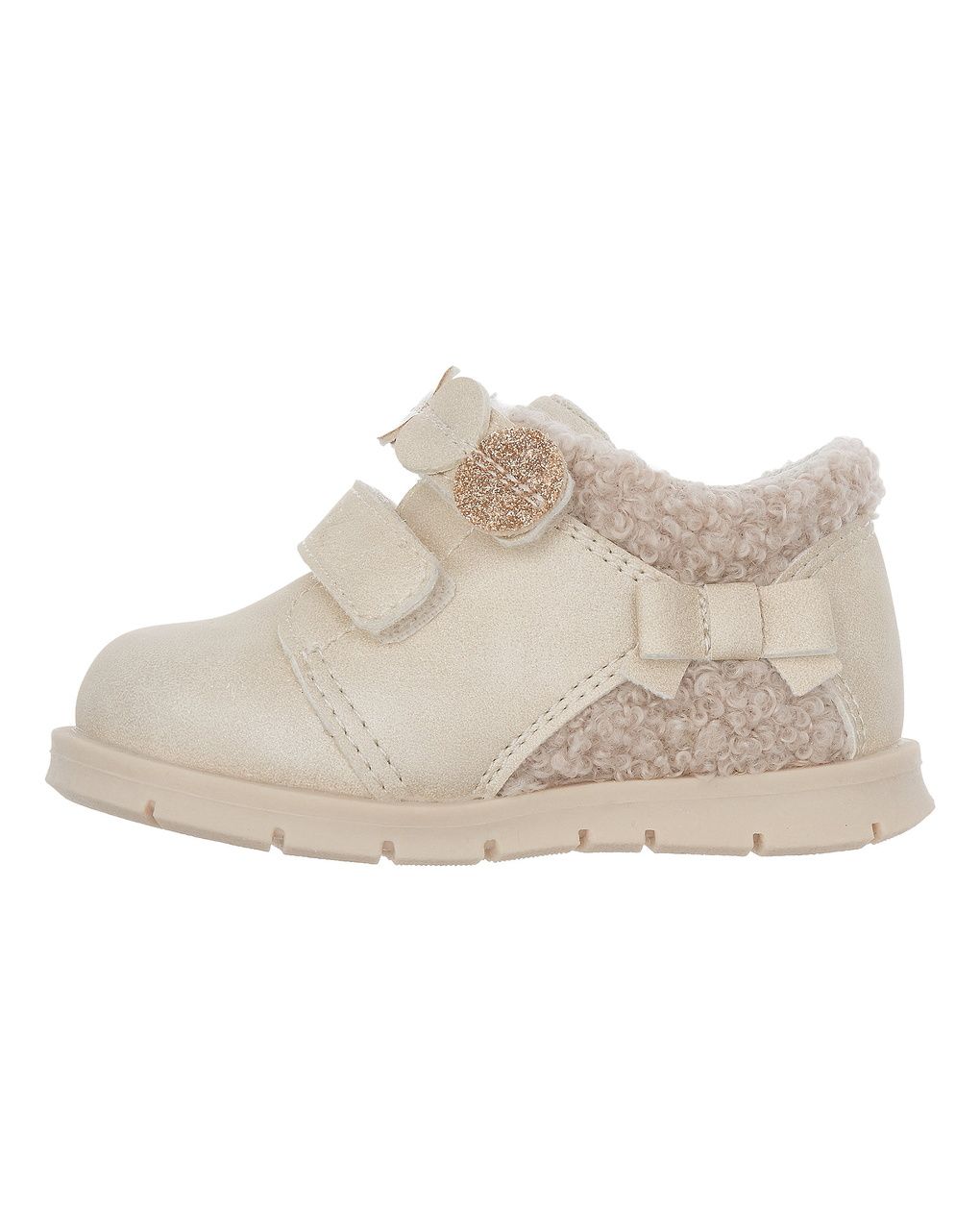 Chicco - scarpa fatima bimba beige doppio velcro con teddy