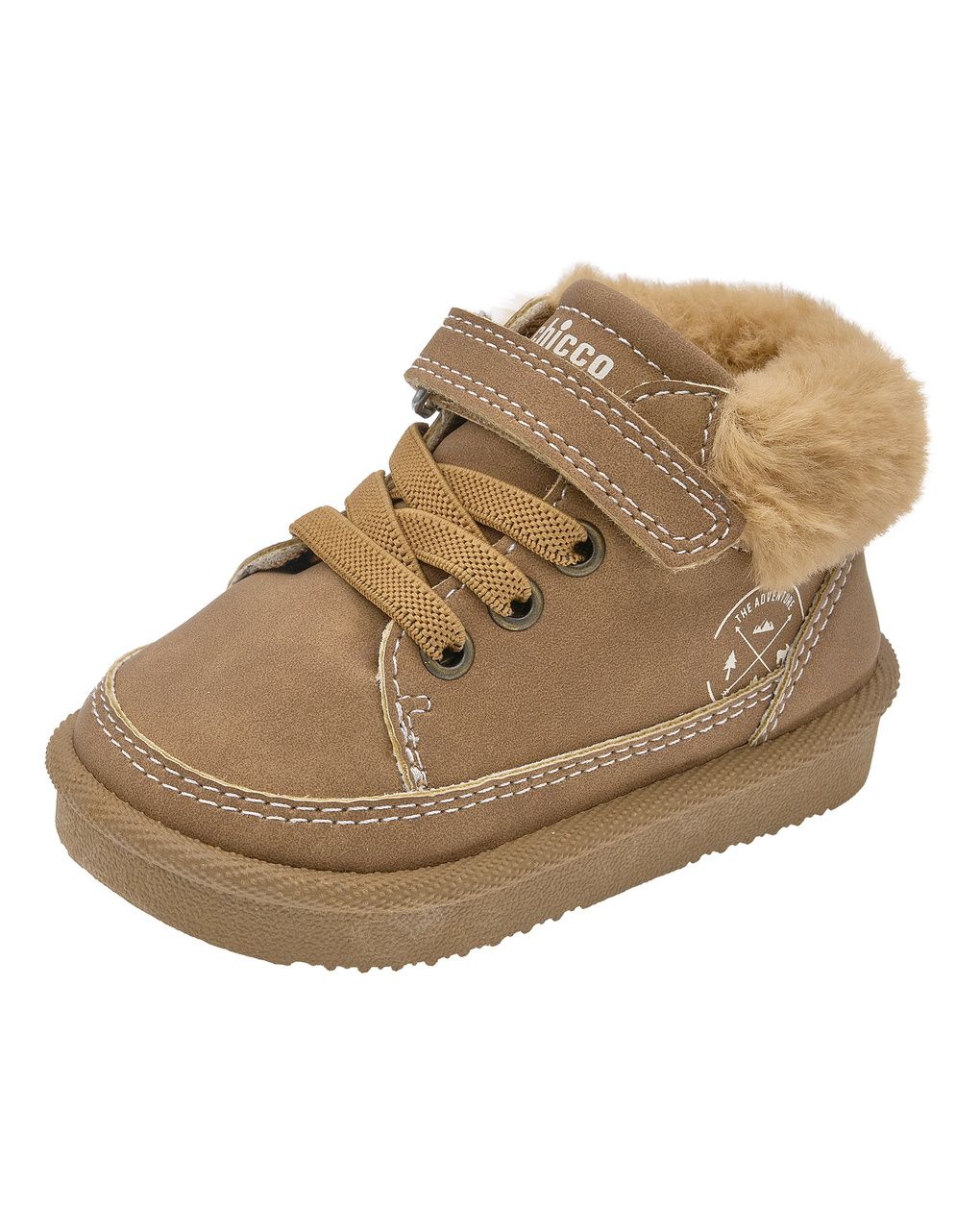 Chicco - polacchino bimbo fassy cuoio stringata con pelo
