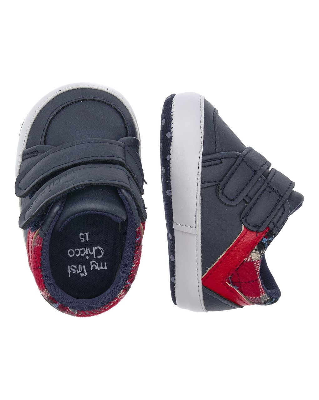 Chicco - scarpe bimbo blu olfio scozzese