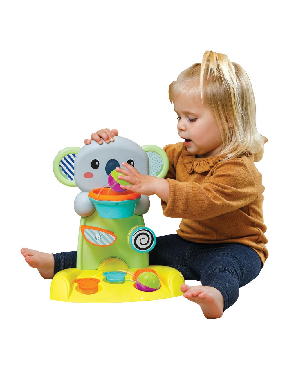 Set 2 in 1 busy stack & nest ball drop - happy hoops - b-kids