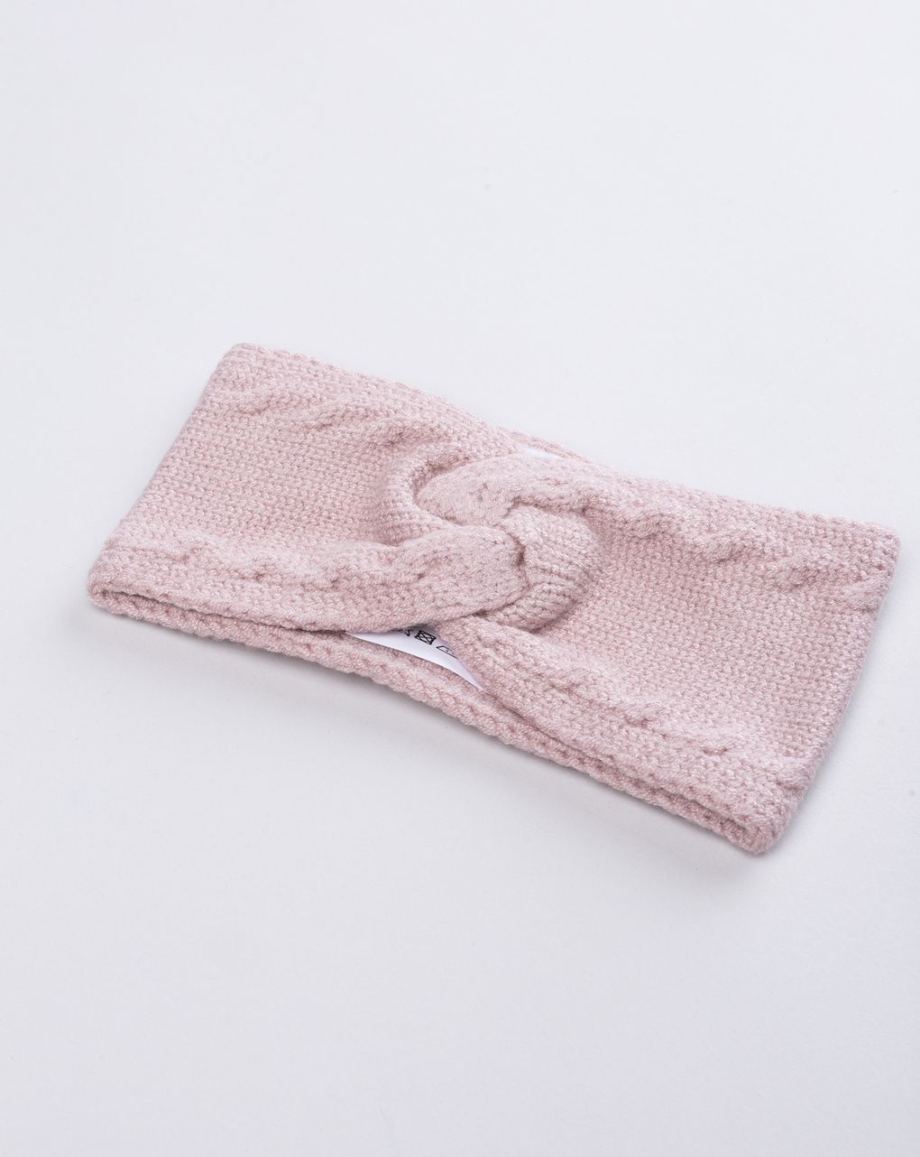 Fascia capelli tricot bimba rosa applicata