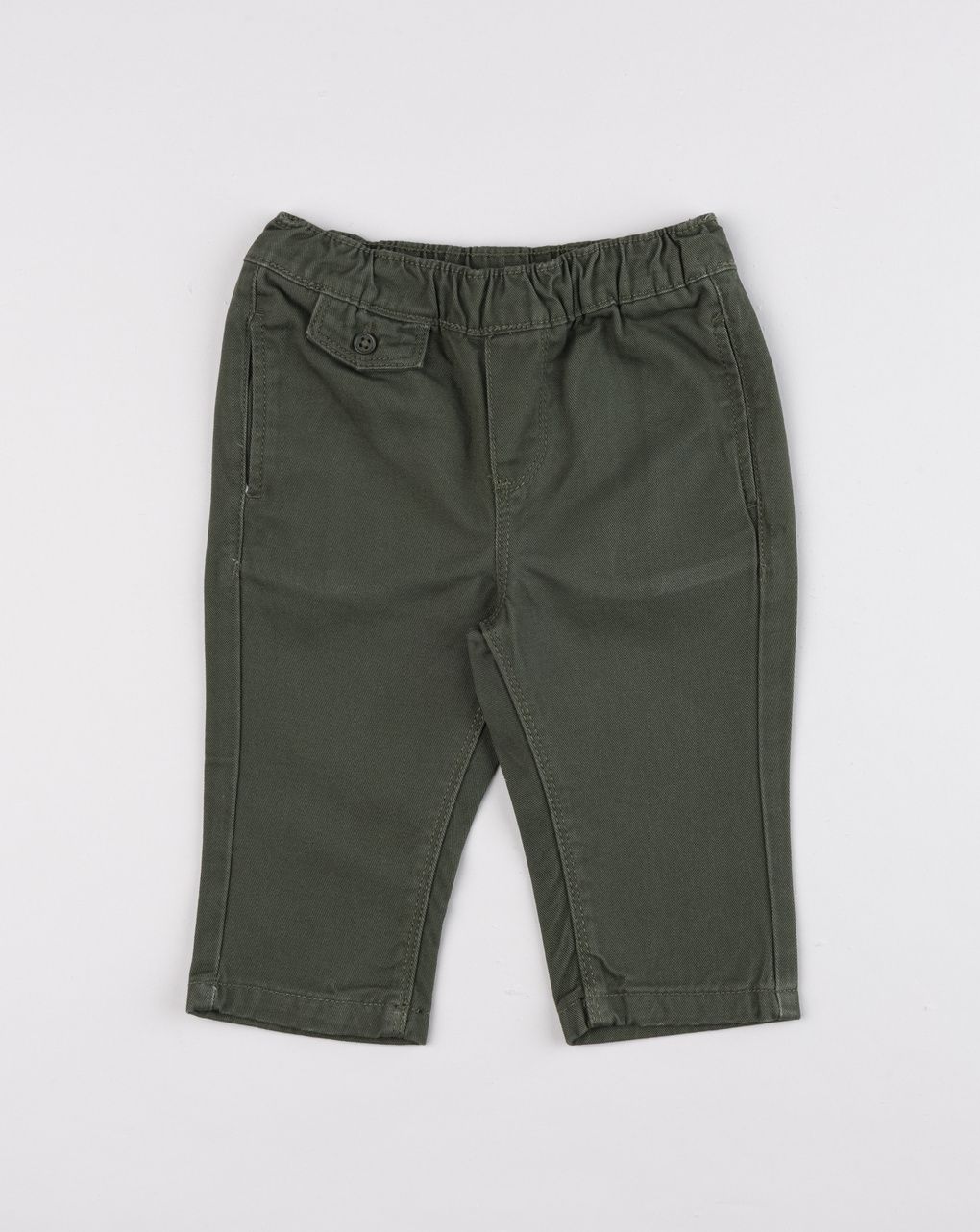 Pantaloni bimbo lunghi vita elastica verde scuro