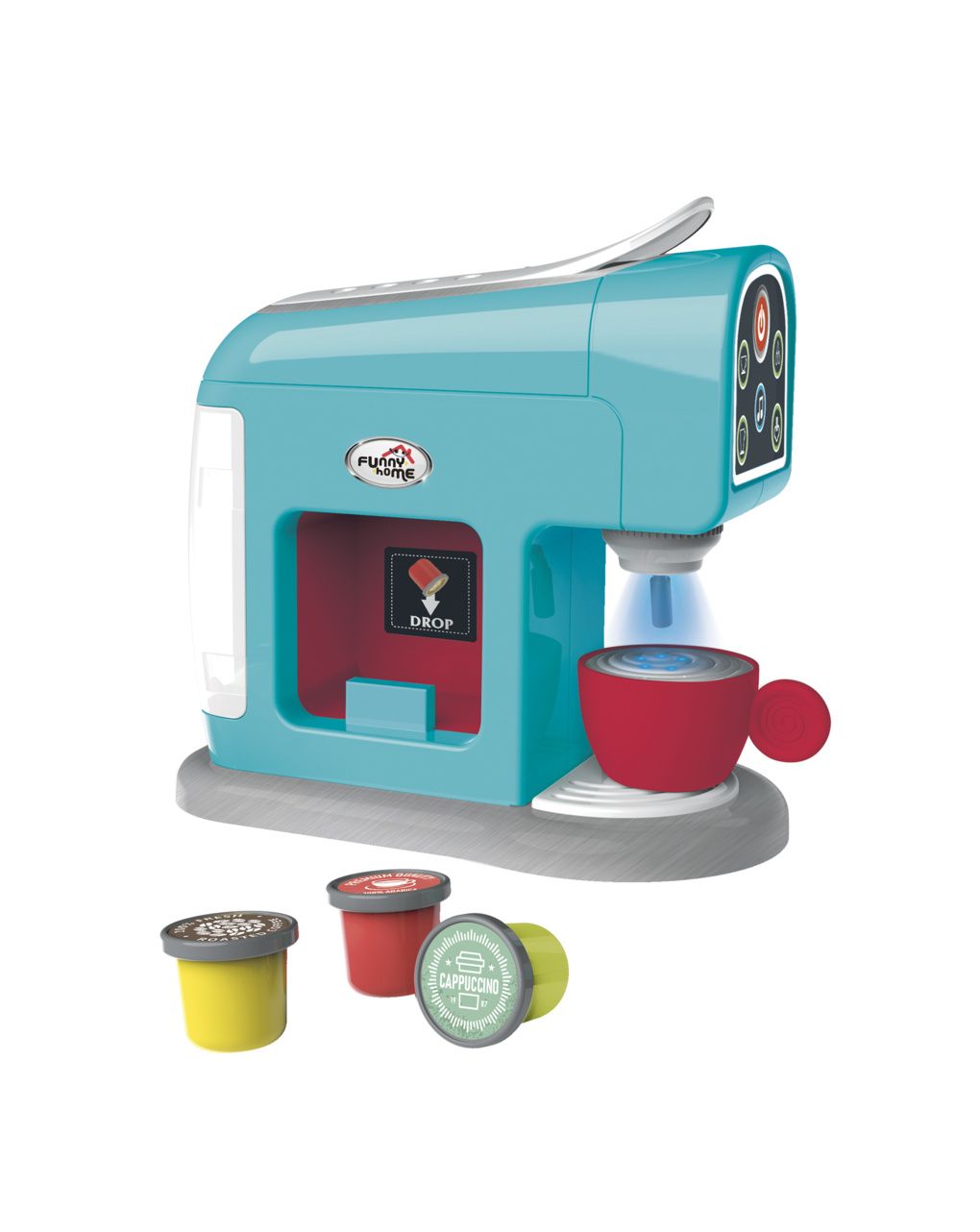 4 in 1 breakfast set per cucina giocattolo – include caffettiera, tostapane, frullatore e planetaria – funny home