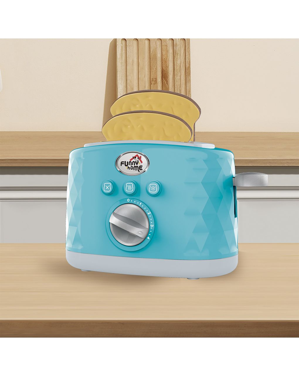 4 in 1 breakfast set per cucina giocattolo – include caffettiera, tostapane, frullatore e planetaria – funny home