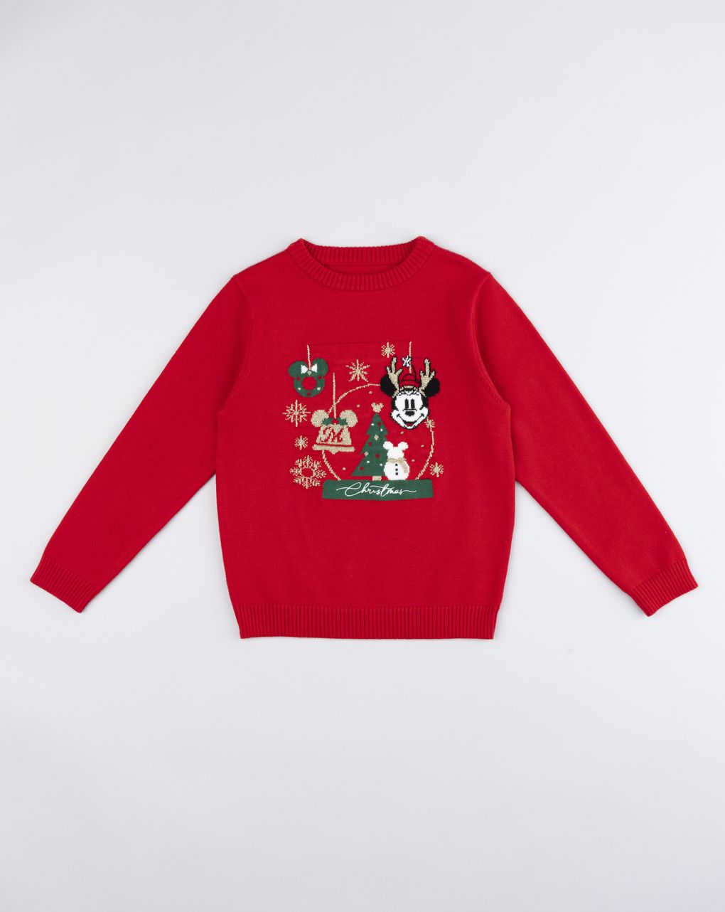 Maglione bambina minnie disney natale rosso