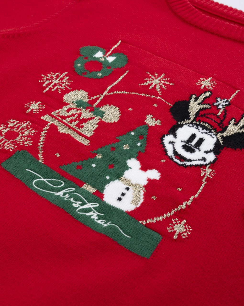 Maglione bambina minnie disney natale rosso