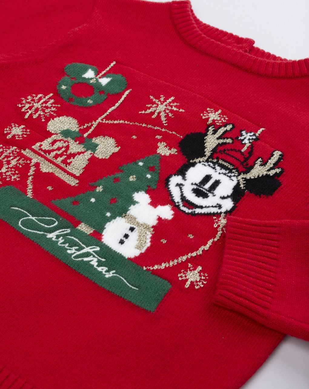 Maglione bimba disney minnie natale rosso