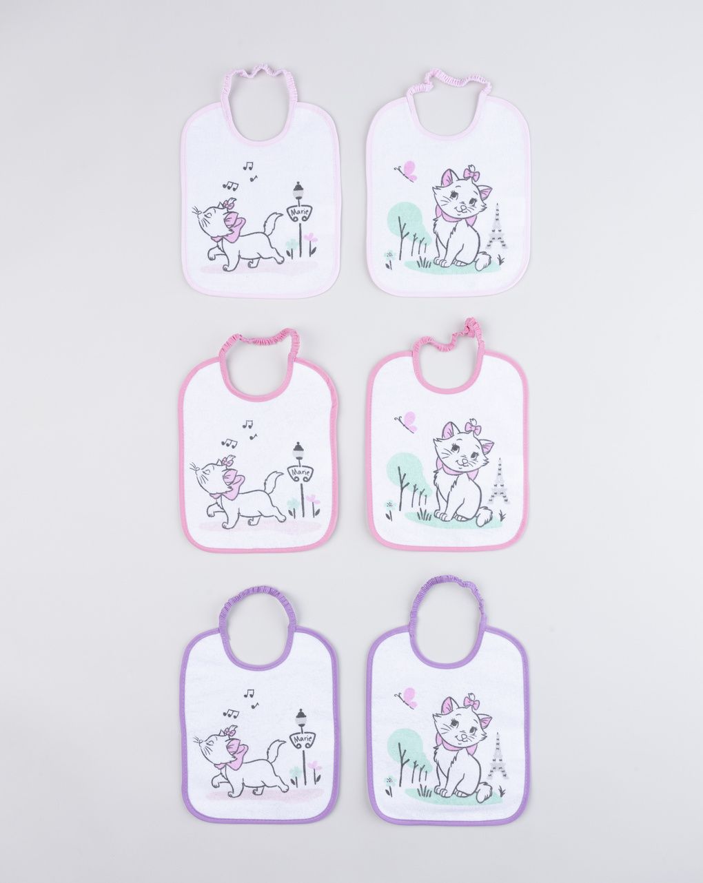 Pack 6 bavaglini bimba aristogatti multicolor