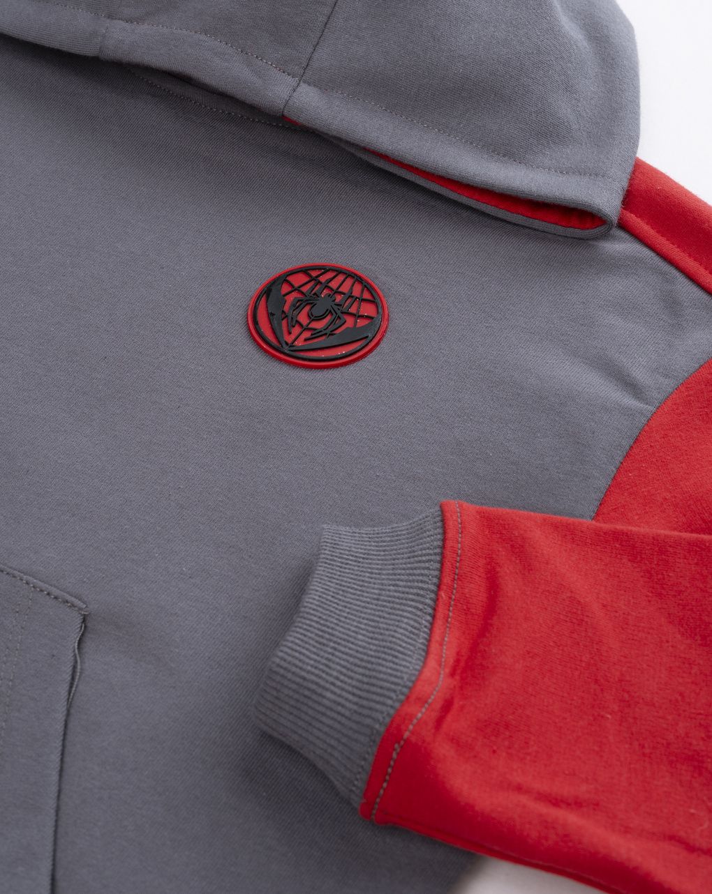 Felpa pesante bambino spider-man grigio e rosso