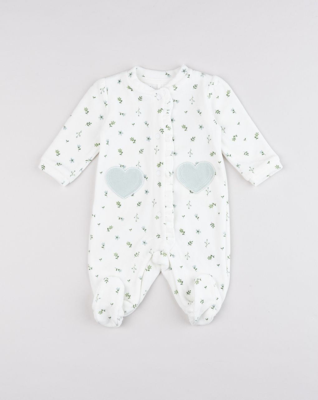 Tutina in ciniglia neonata new flowers multicolor