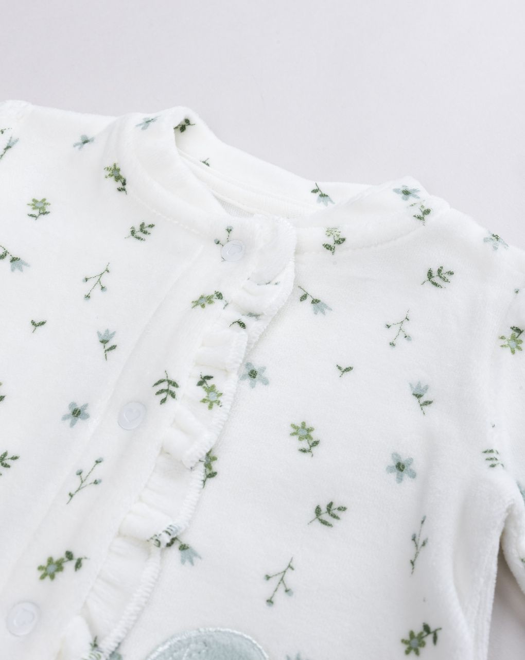 Tutina in ciniglia neonata new flowers multicolor