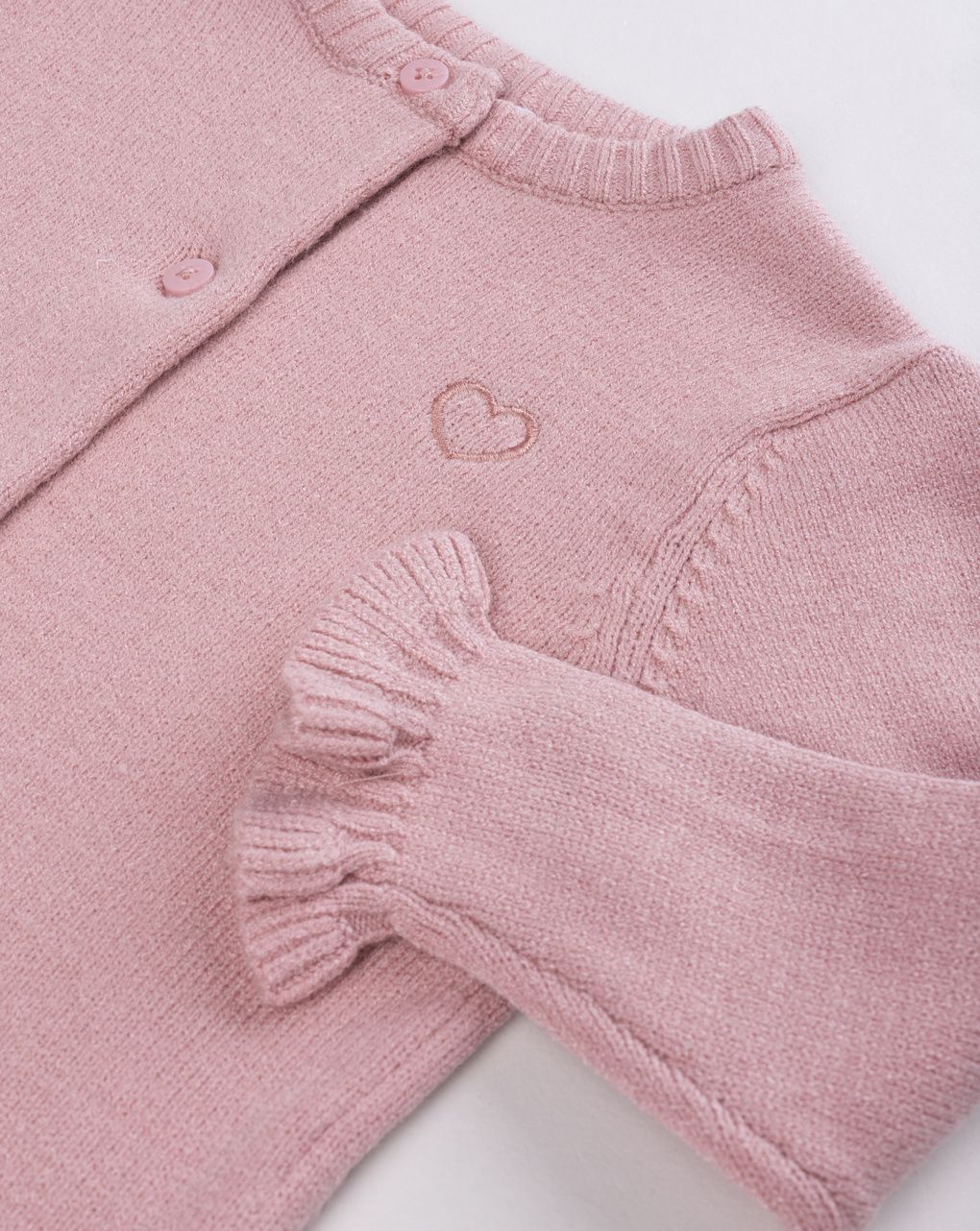 Cardigan bimba heart rosa