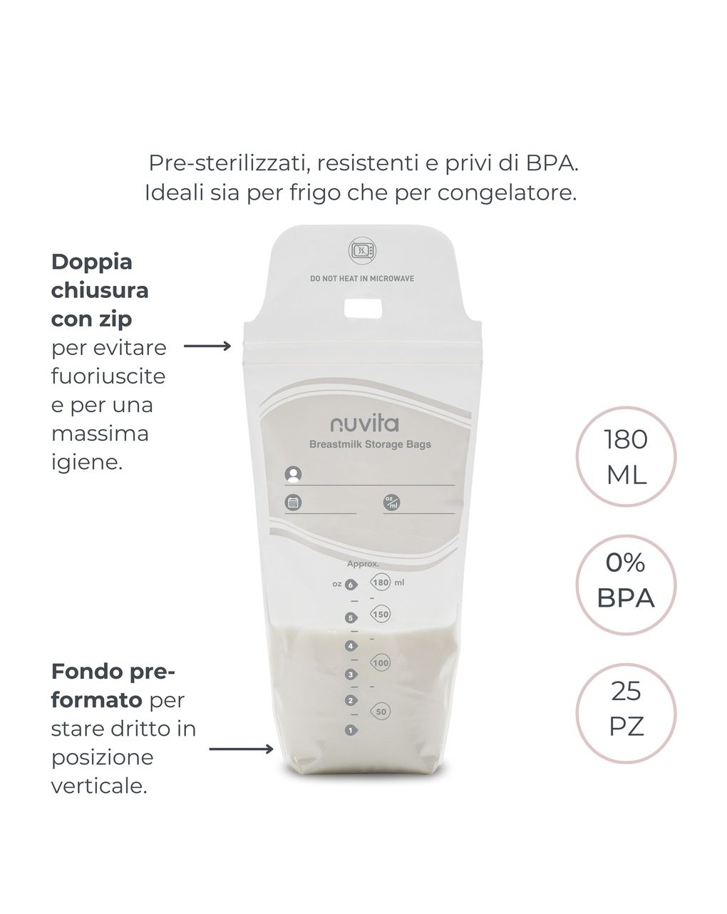 Sacchetti per la conservazione del latte materno - 1253 - nuvita