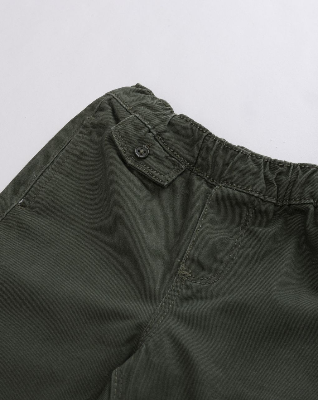 Pantaloni bimbo lunghi vita elastica verde scuro