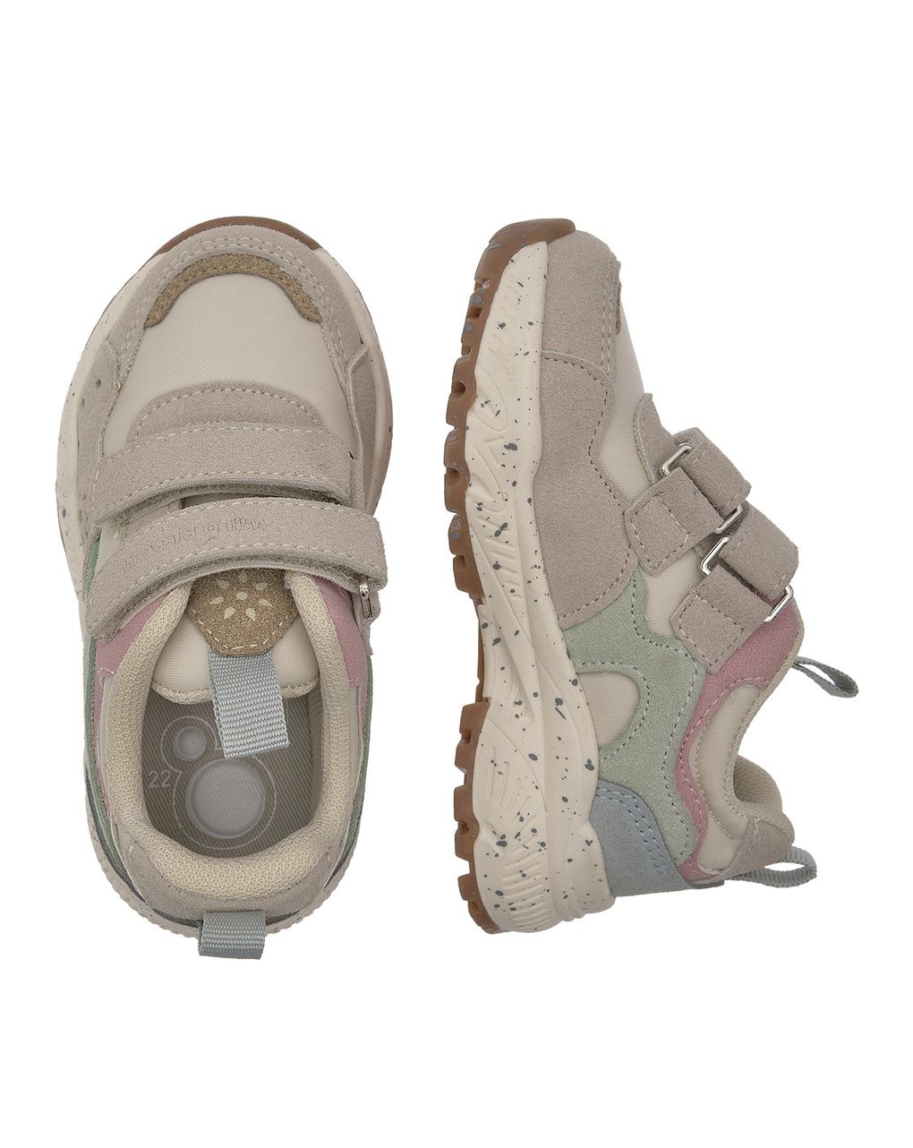 Chicco - scarpa crim bambina beige con touch pastello doppio velcro