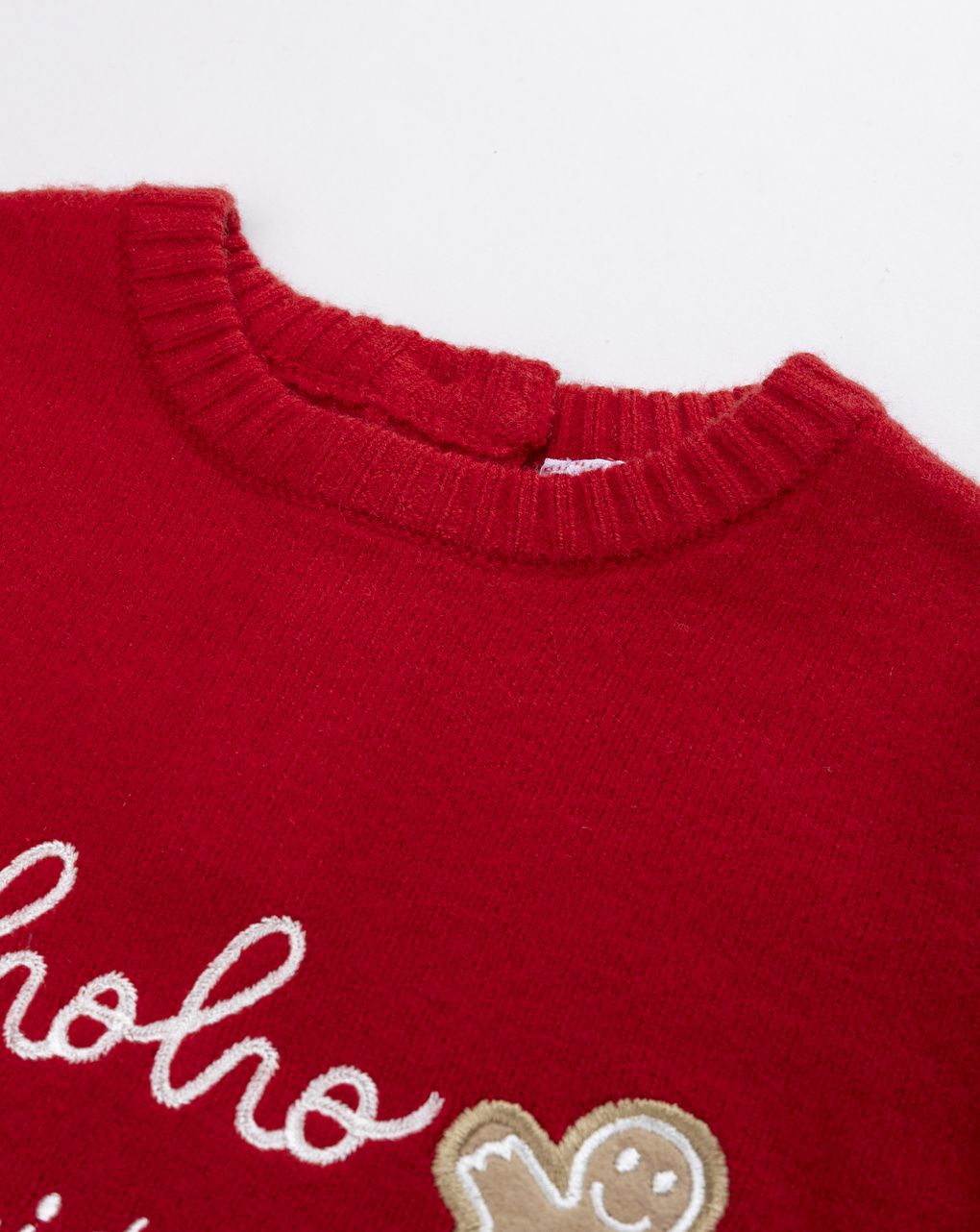 Maglia tricot natale bimbo rossa con patch