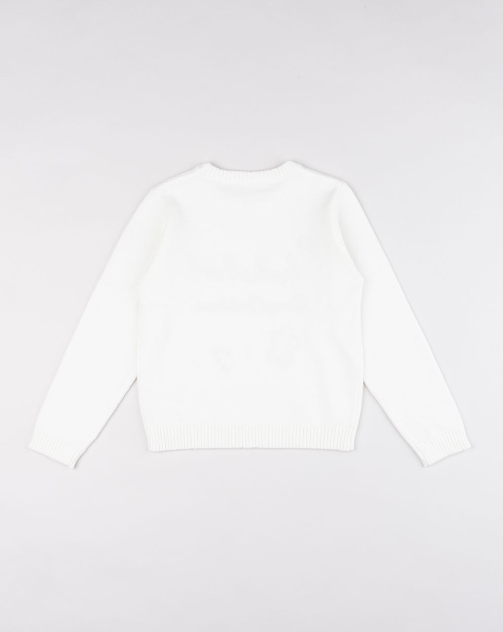 Maglia tricot natale bambina bianca con patch
