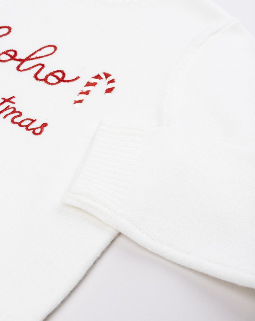 Maglia tricot natale bambina bianca con patch