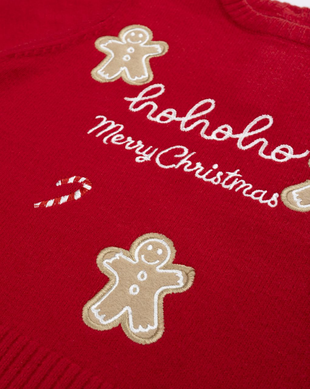 Maglia tricot natale bimbo rossa con patch