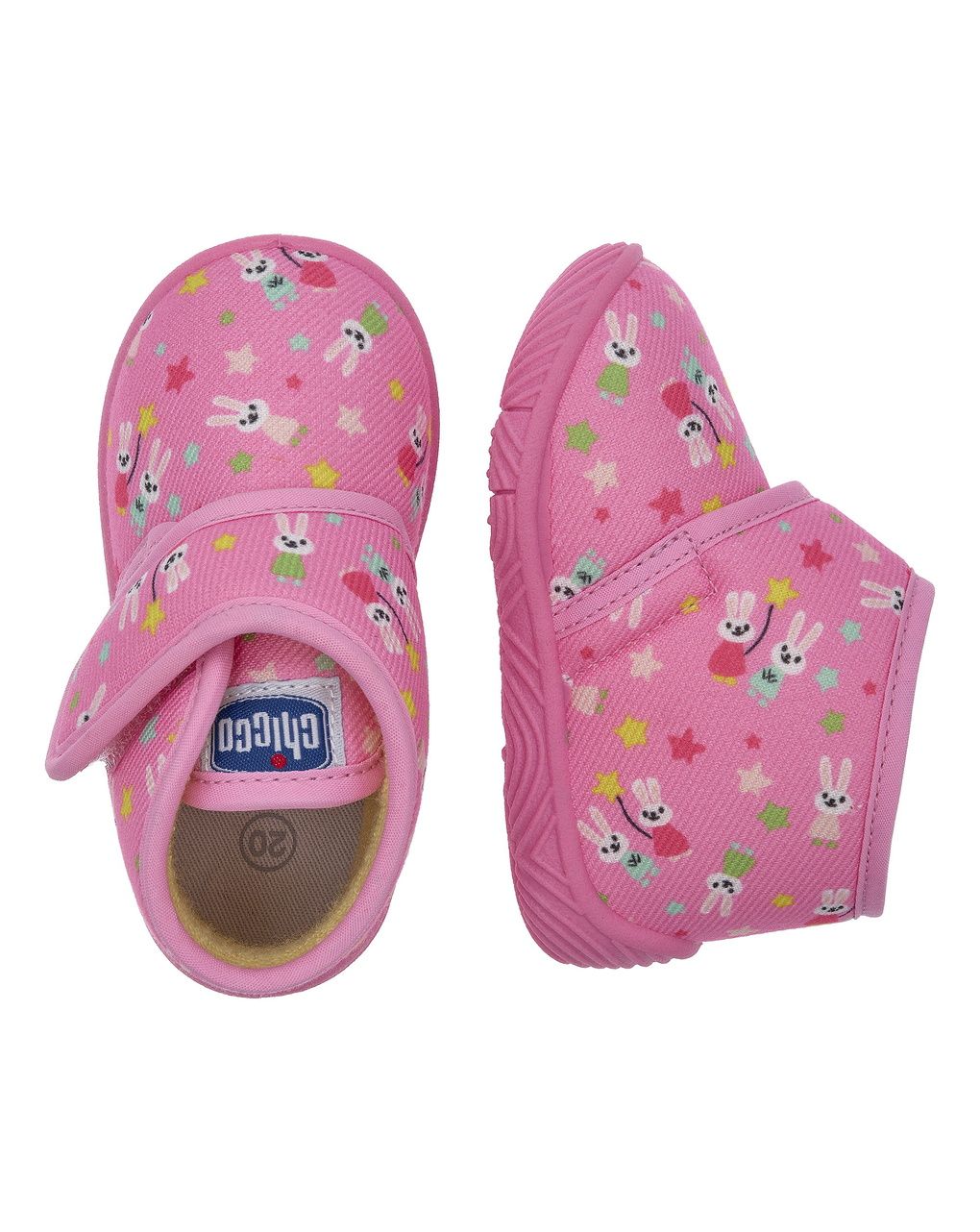 Chicco - scarpe asilo bimba rosa fantasia coniglietti
